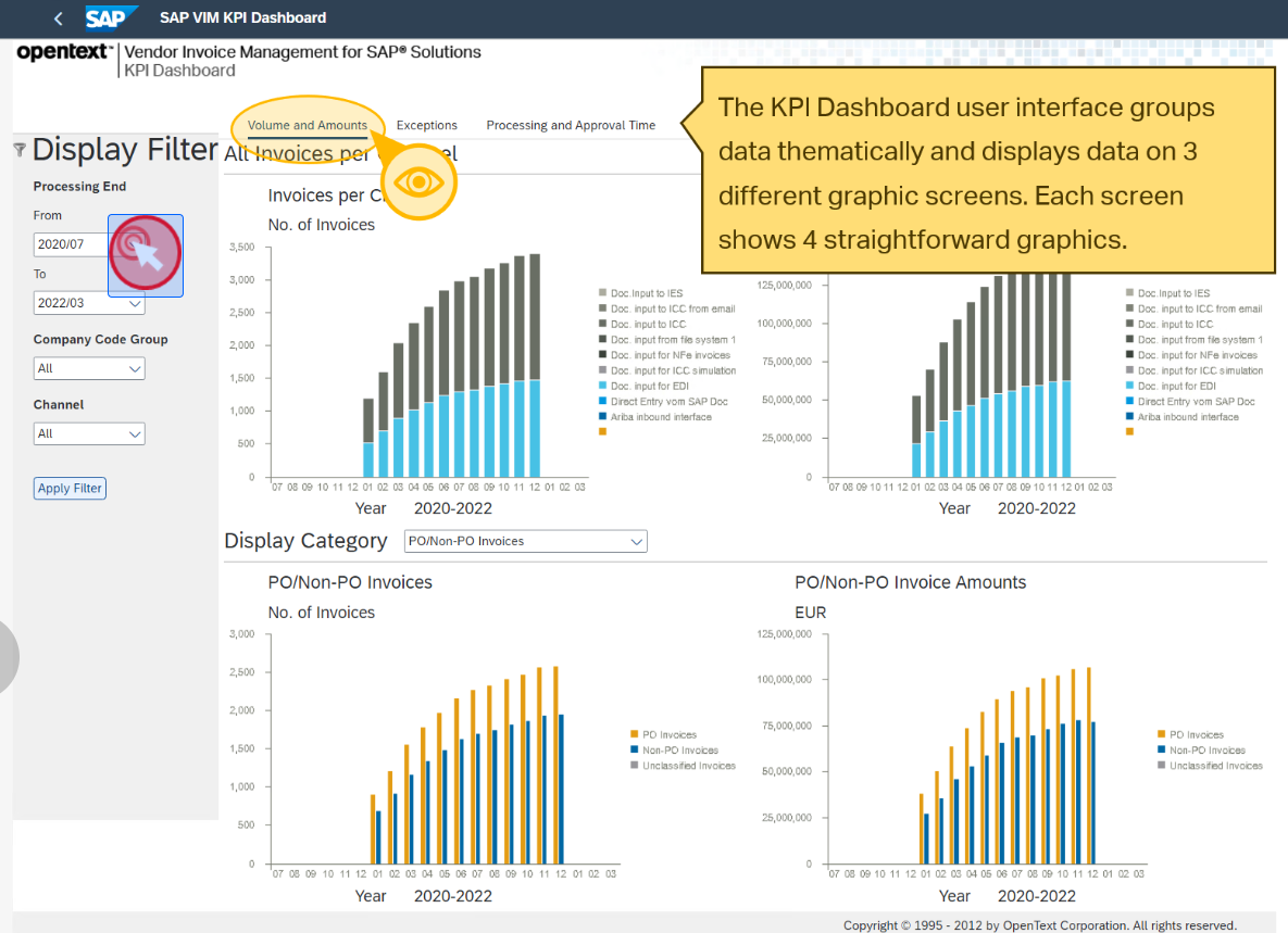 OpenText™ Vendor Invoice Management for SAP® Solutions - KPI Dashboard